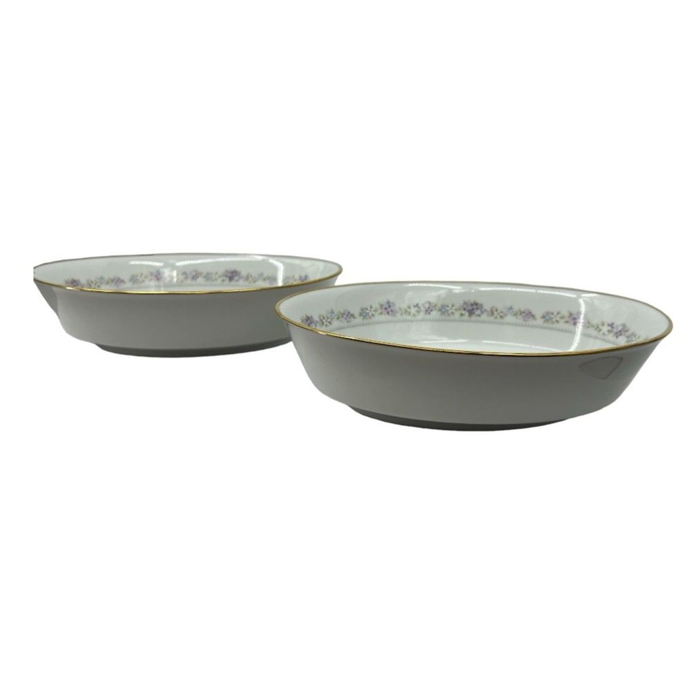 Noritake bowls VTG 1970's oval Lilac Time floral China dishes 2 serving plates